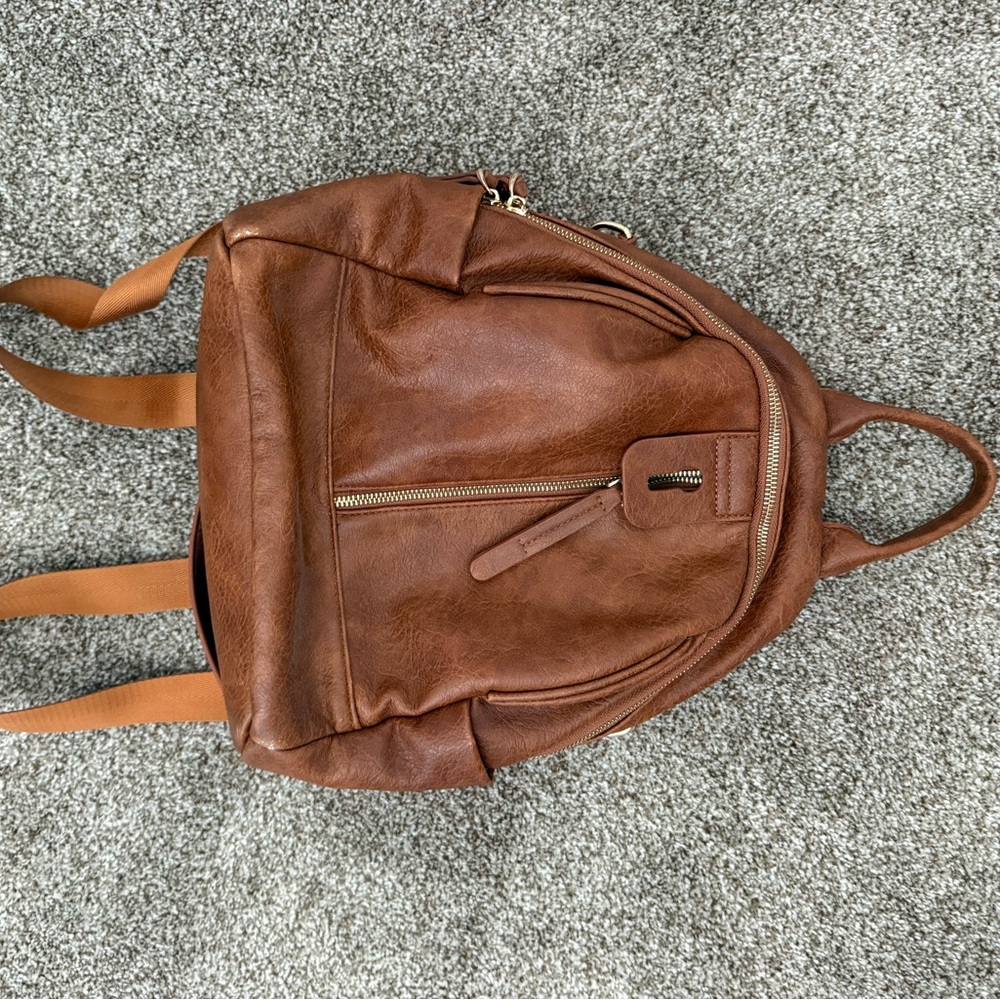 Faux leather mini backpack bag never used